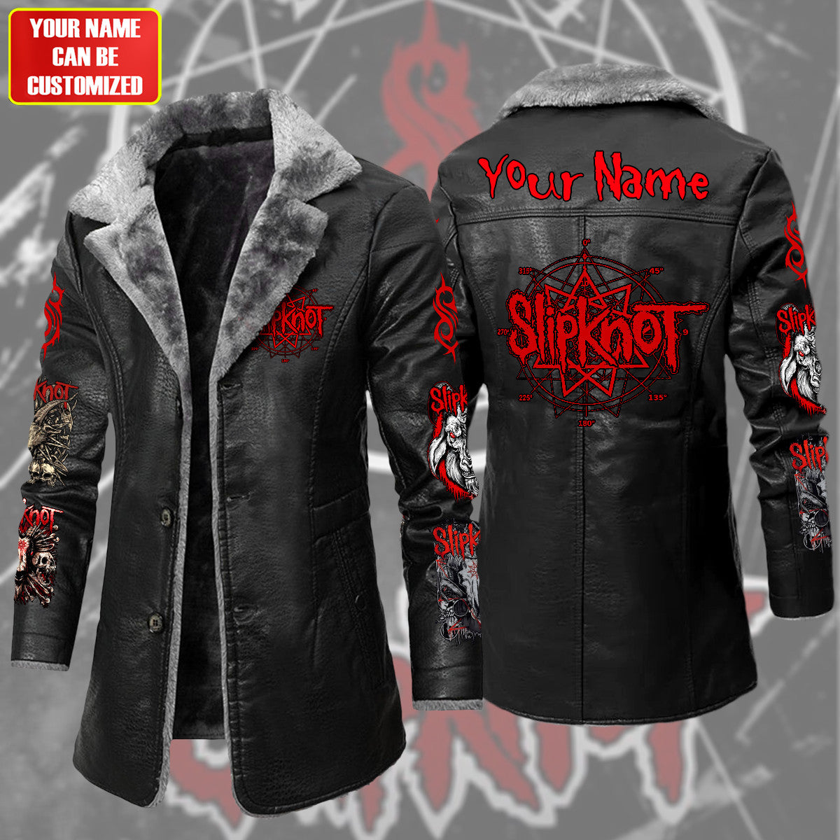 Personalized SK Q2 Leather Fleece Winter Coat Q261010