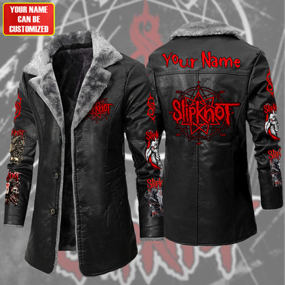 Personalized SK Q2 Leather Fleece Winter Coat Q261010