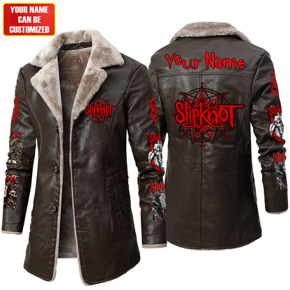Personalized SK Q2 Leather Fleece Winter Coat Q261010