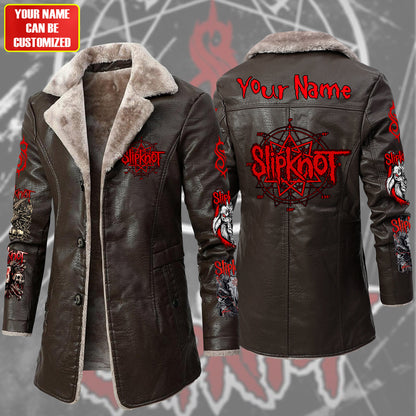 Personalized SK Q2 Leather Fleece Winter Coat Q261010