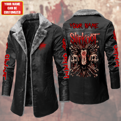 Personalized SK Q4 Leather Fleece Winter Coat Q041105