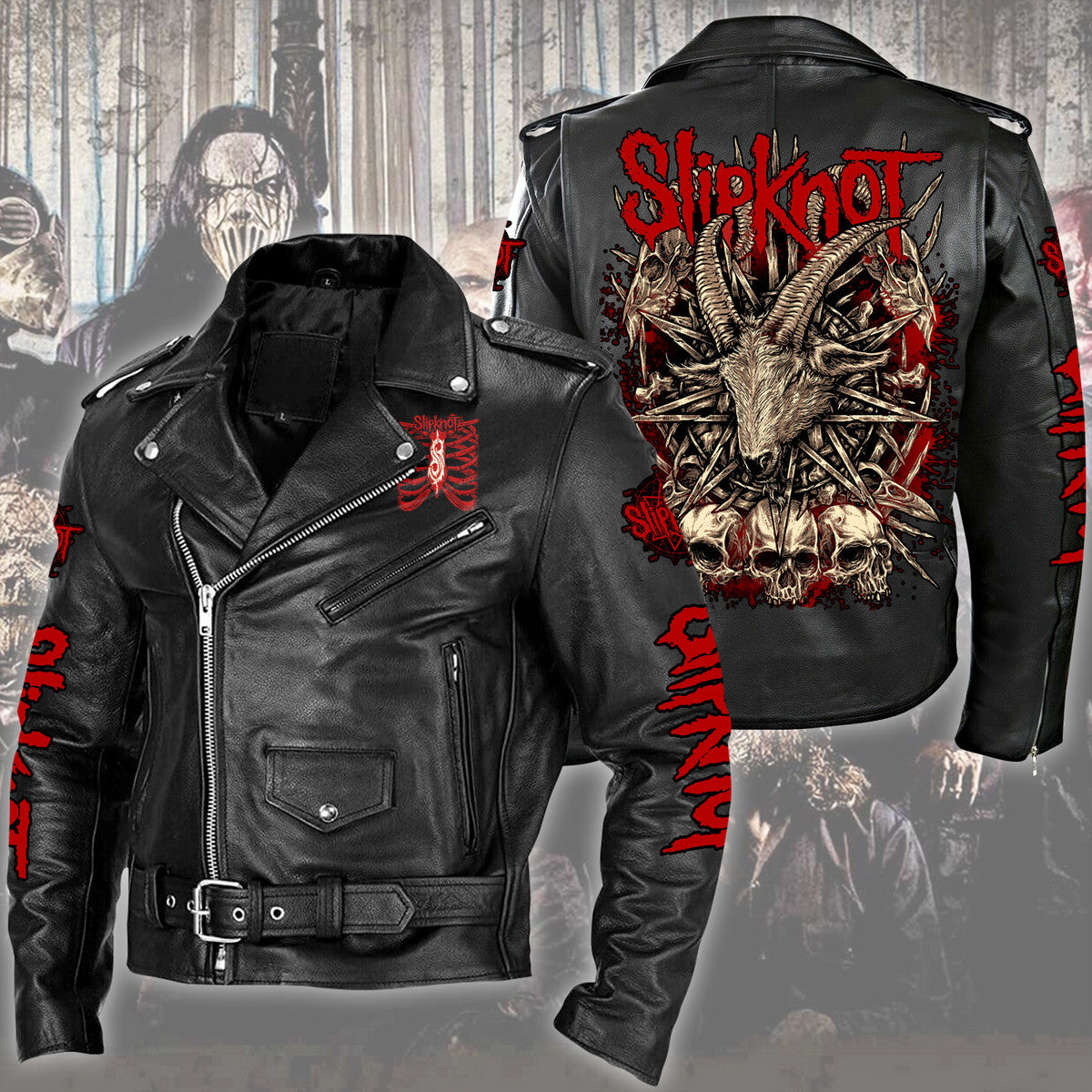 SK Q2 Zipper Vintage Leather Jacket Q101102