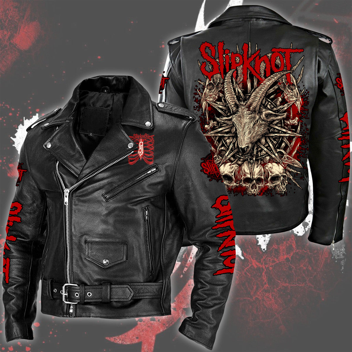 SK Q2 Zipper Vintage Leather Jacket Q101102