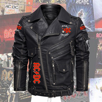 Ac Q2 Belt Solid Zipper Street Leather Jacket Q211106