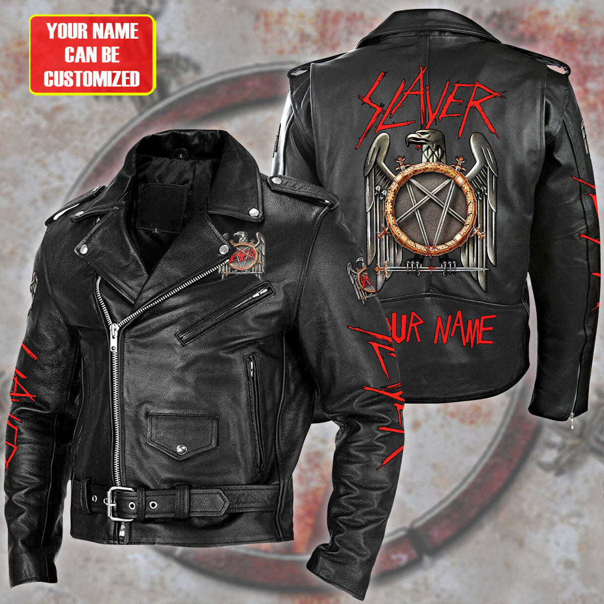 Personalized Sl Q2 Zipper Vintage Leather Jacket Q221111