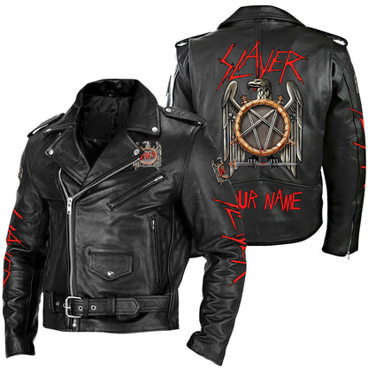 Personalized Sl Q2 Zipper Vintage Leather Jacket Q221111