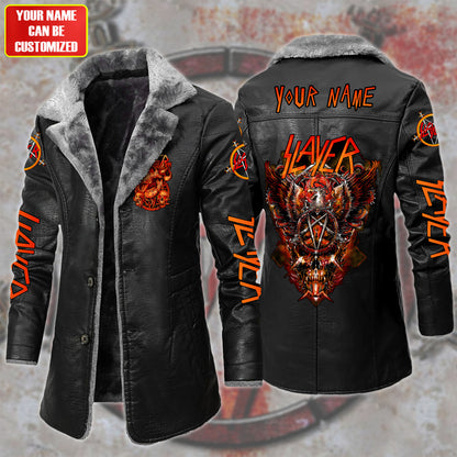 Personalized Sl Q2 Leather Fleece Winter Coat Q111203