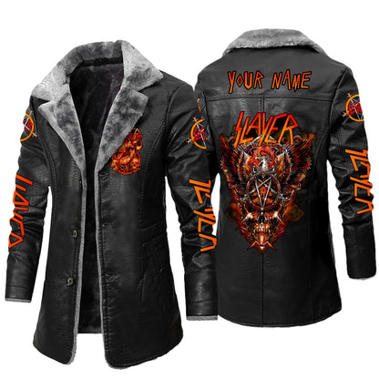 Personalized Sl Q2 Leather Fleece Winter Coat Q111203