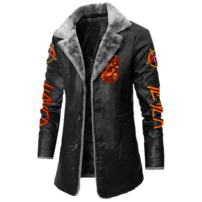 Personalized Sl Q2 Leather Fleece Winter Coat Q111203