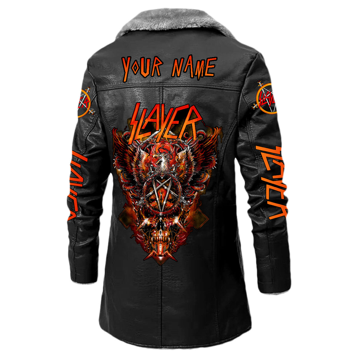 Personalized Sl Q2 Leather Fleece Winter Coat Q111203