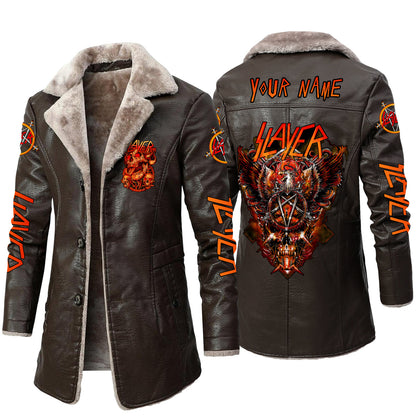Personalized Sl Q2 Leather Fleece Winter Coat Q111203