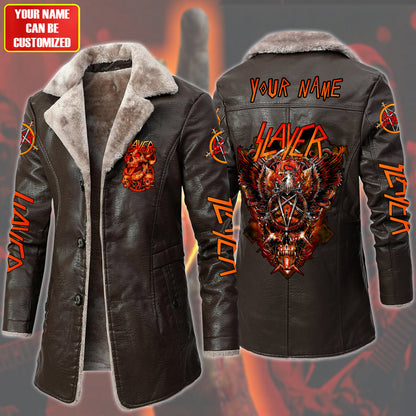Personalized Sl Q2 Leather Fleece Winter Coat Q111203