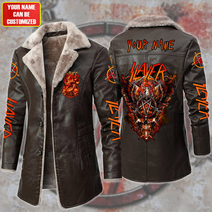 Personalized Sl Q2 Leather Fleece Winter Coat Q111203