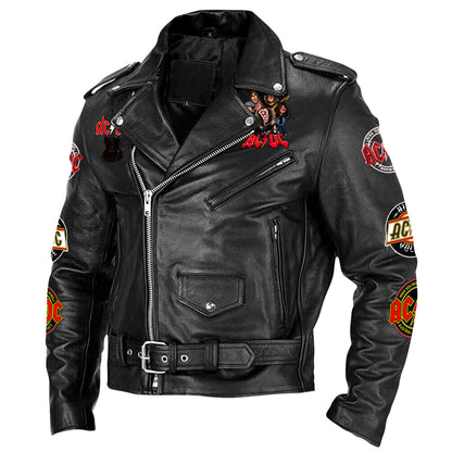 AC Q3 Zipper Vintage Leather Jacket Q200202
