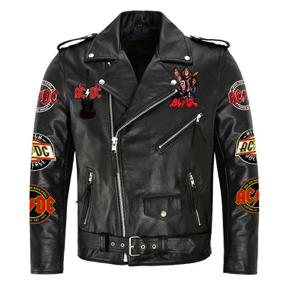 AC Q3 Zipper Vintage Leather Jacket Q200202