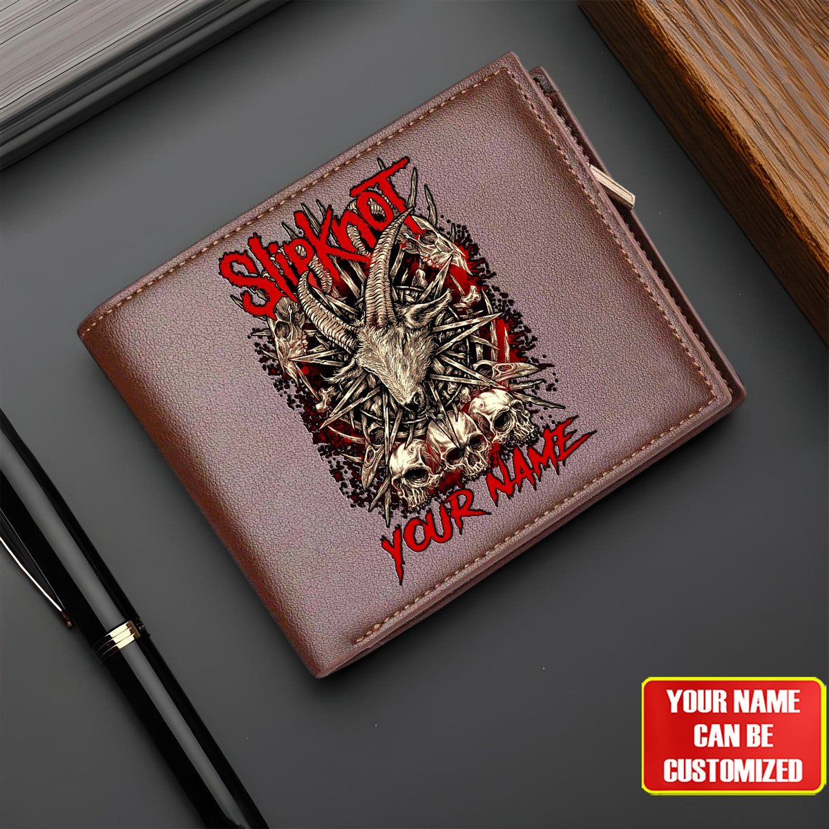 Personalized SK Q2 Leather Wallet Q010308