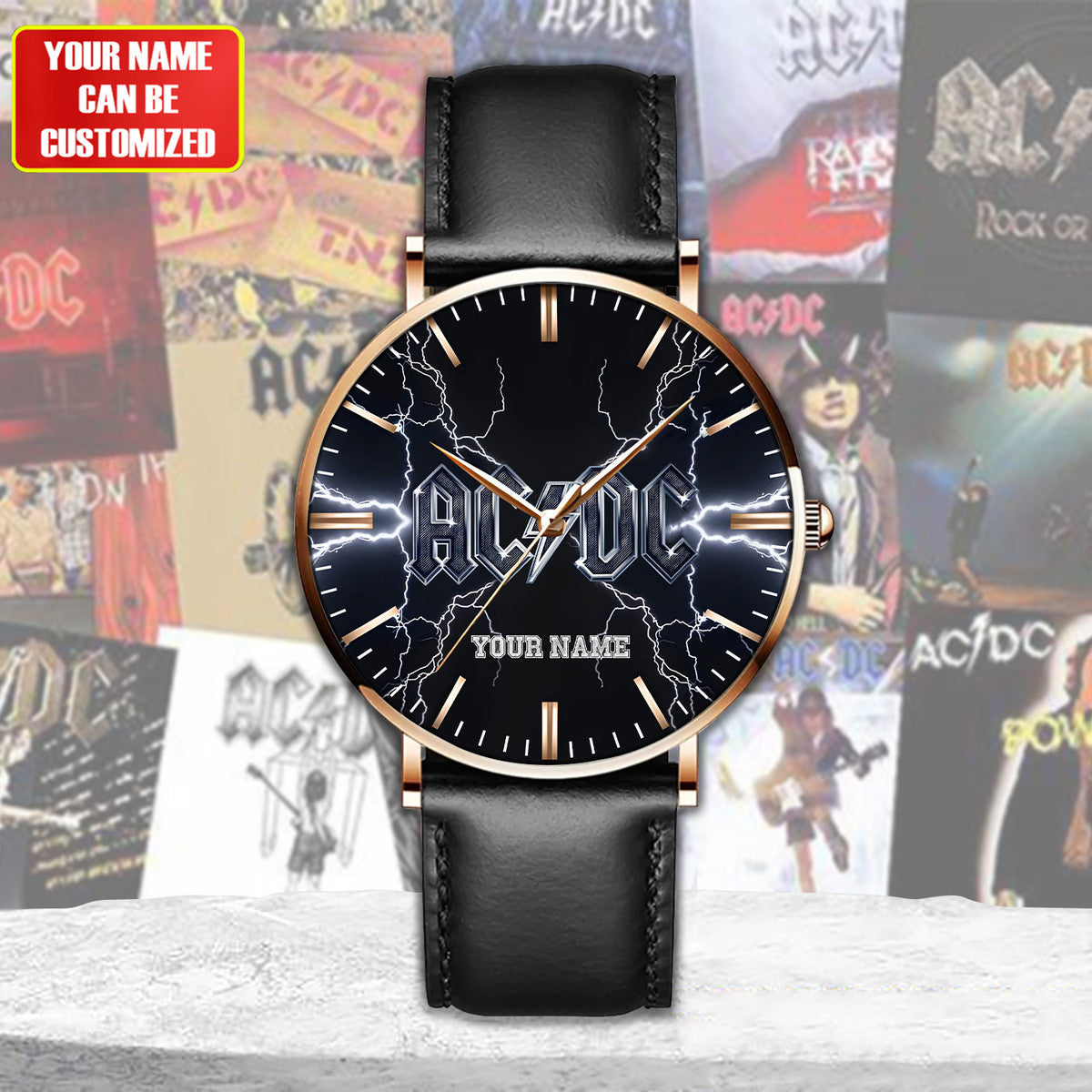 Personalized AC Quartz Leather Watch S070306