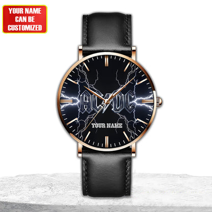 Personalized AC Quartz Leather Watch S070306