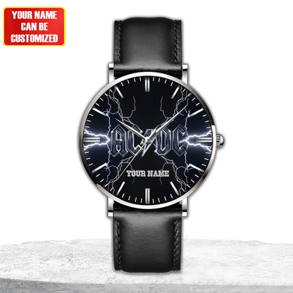 Personalized AC Quartz Leather Watch S070306