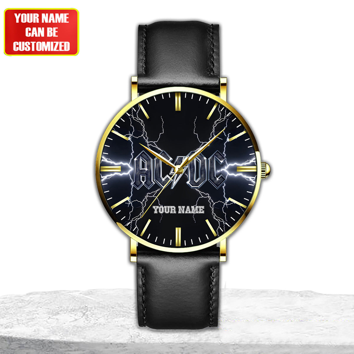 Personalized AC Quartz Leather Watch S070306