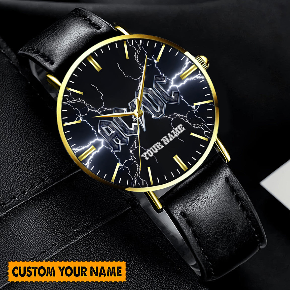 Personalized AC Quartz Leather Watch S070306