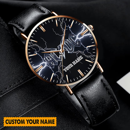 Personalized AC Quartz Leather Watch S070306