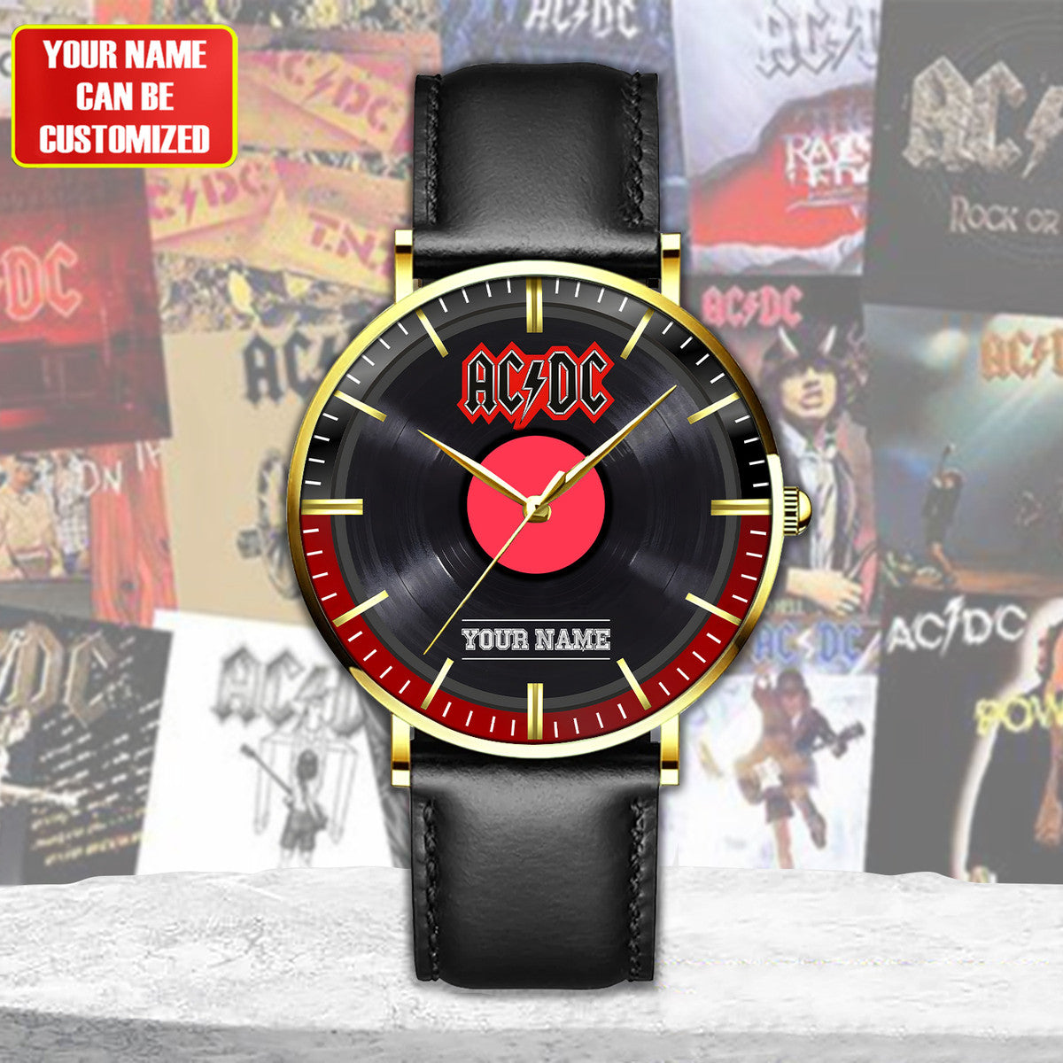 Personalized AC Quartz Leather Watch S070307
