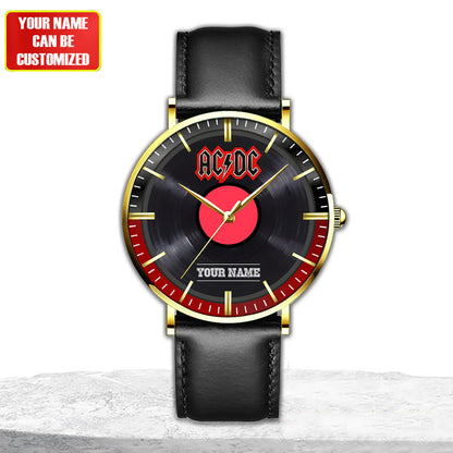 Personalized AC Quartz Leather Watch S070307