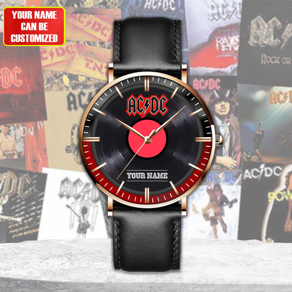 Personalized AC Quartz Leather Watch S070307