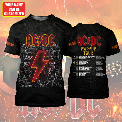 Personalized AC Power Up World Tour All Over Printed Unisex Shirt Q220412