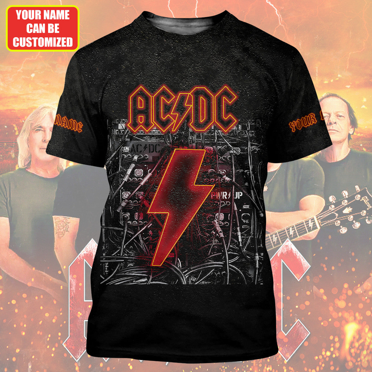 Personalized AC Power Up World Tour All Over Printed Unisex Shirt Q220412