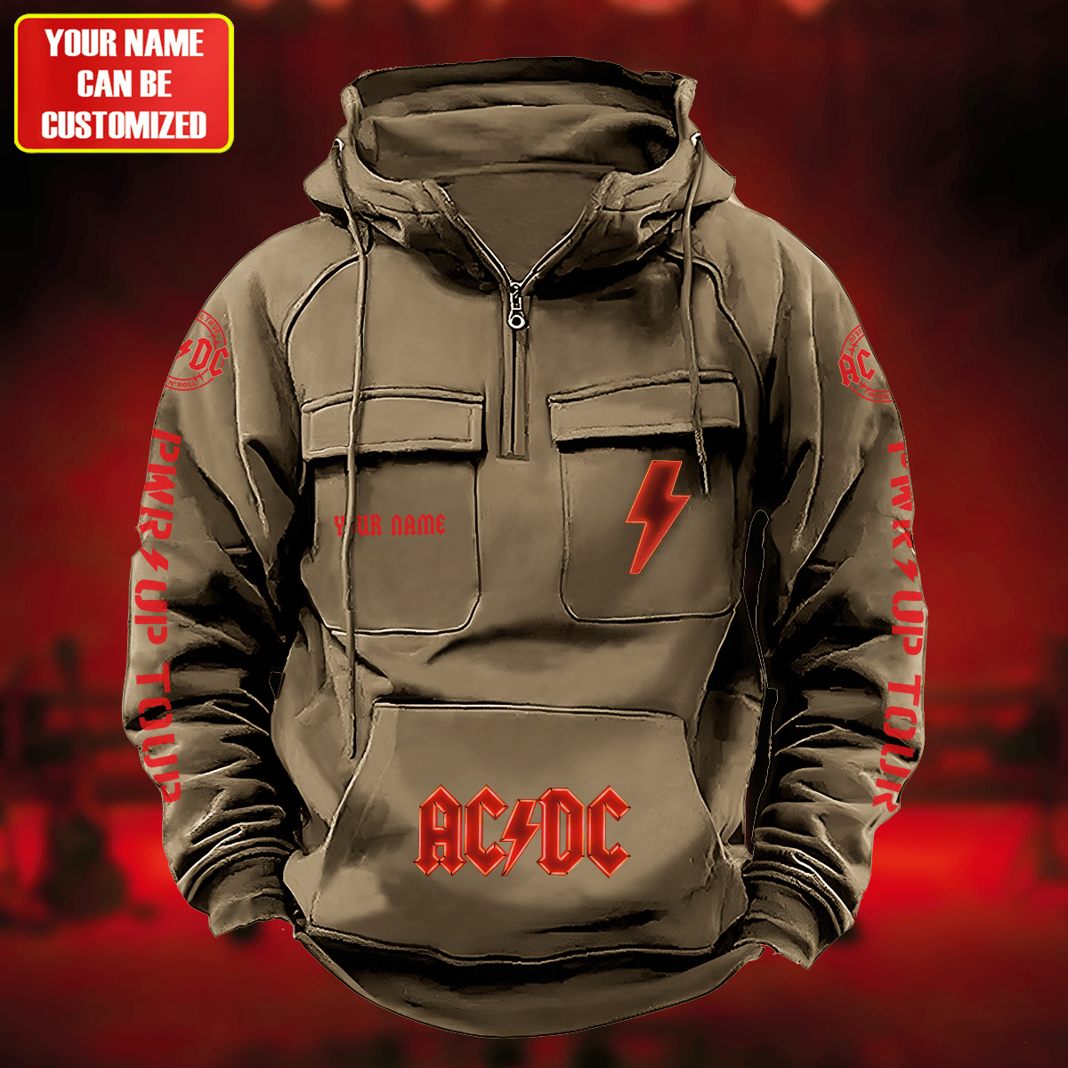 Personalized AC Power Up Tour Retro Cotton Hoodie Q040605