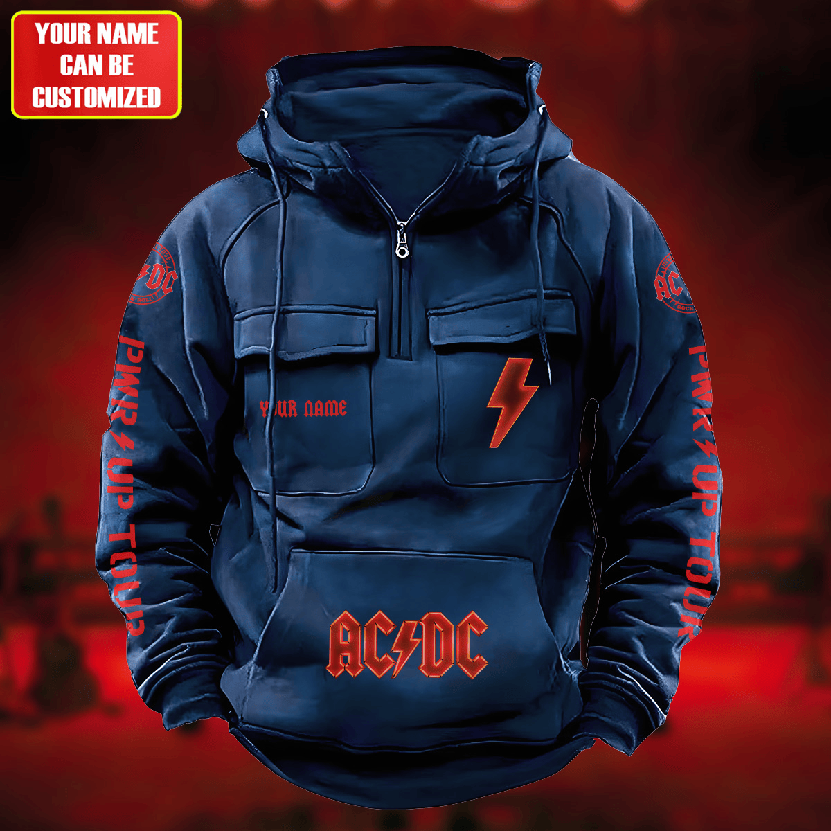 Personalized AC Power Up Tour Retro Cotton Hoodie Q040605