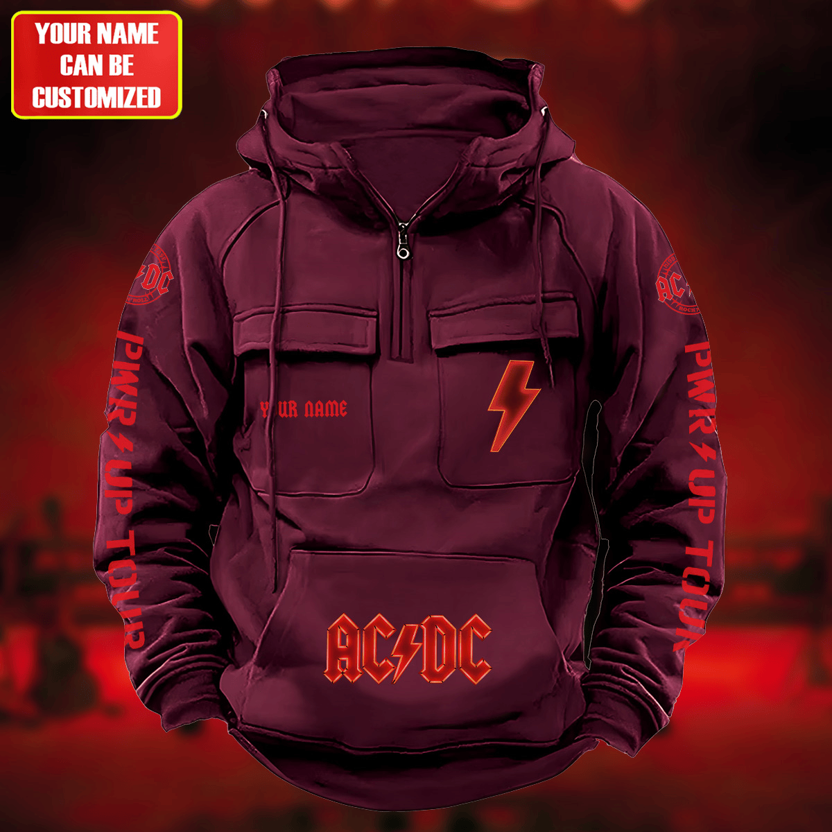 Personalized AC Power Up Tour Retro Cotton Hoodie Q040605