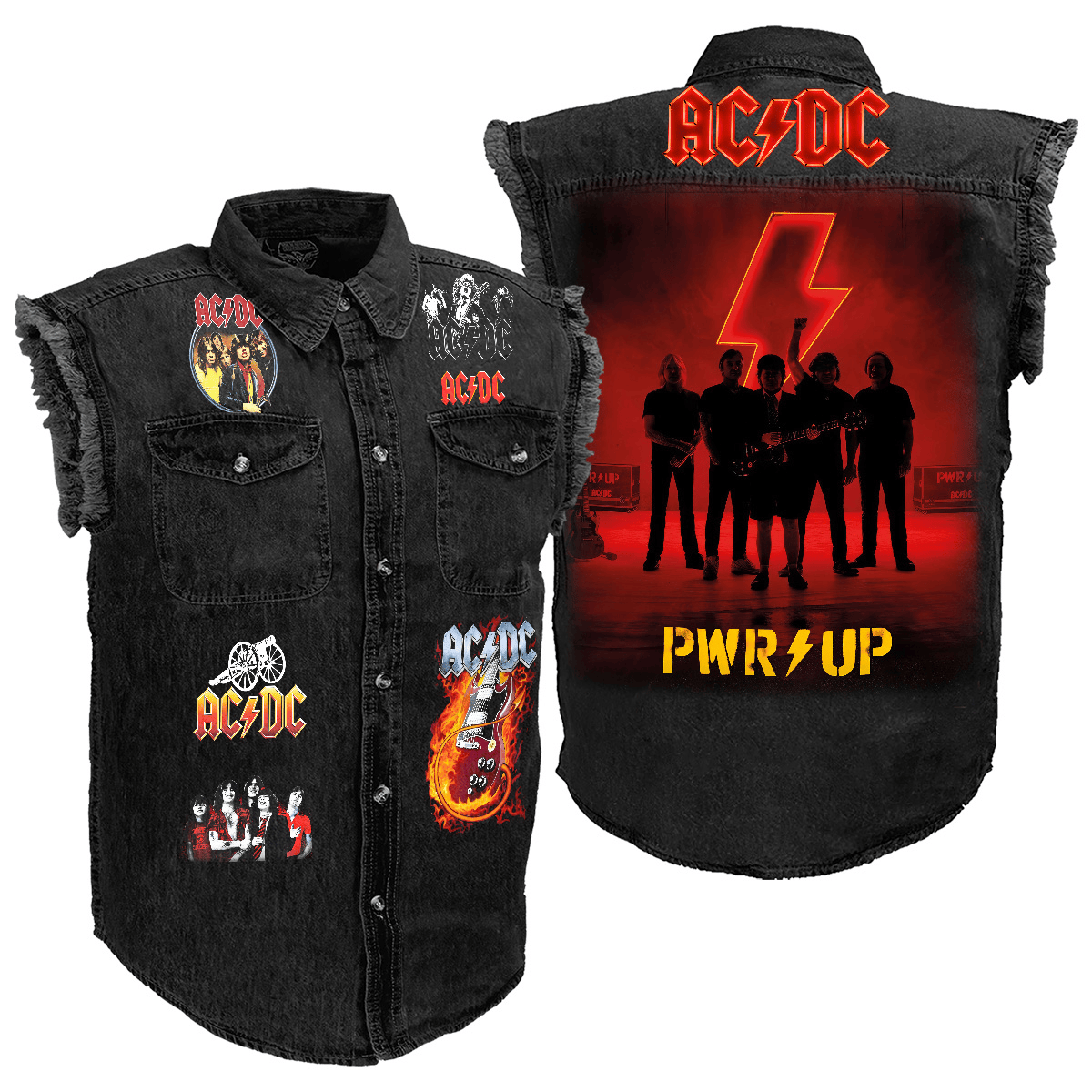 AC Power Up Tour Sleeveless Denim Jacket Q280607