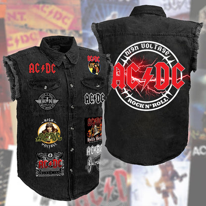 AC Rock And Roll Sleeveless Denim Jacket Q020701
