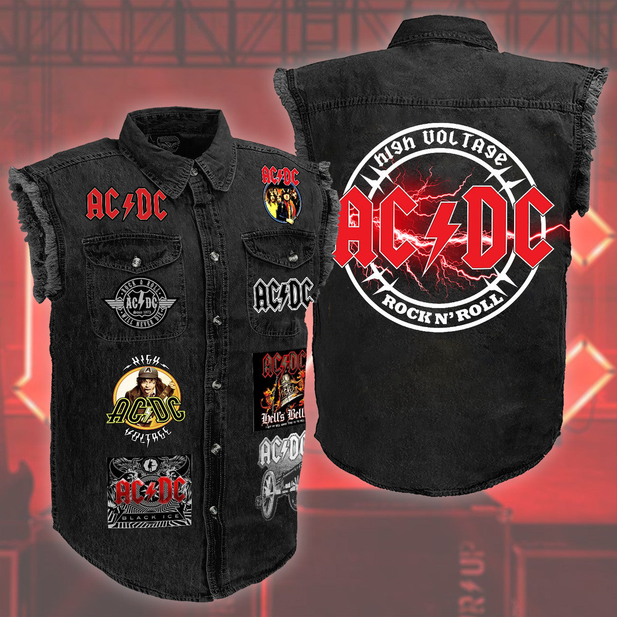 AC Rock And Roll Sleeveless Denim Jacket Q020701