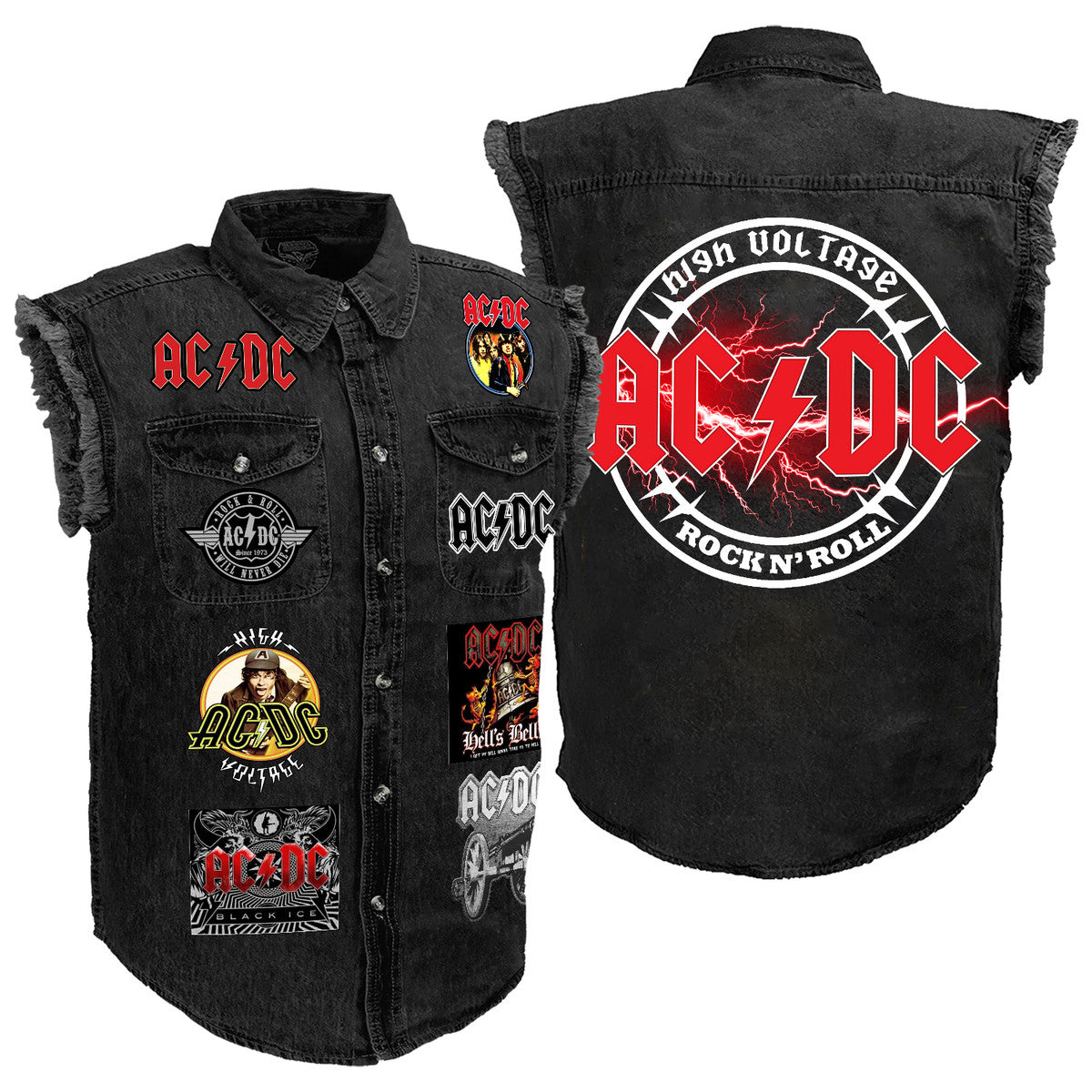 AC Rock And Roll Sleeveless Denim Jacket Q020701