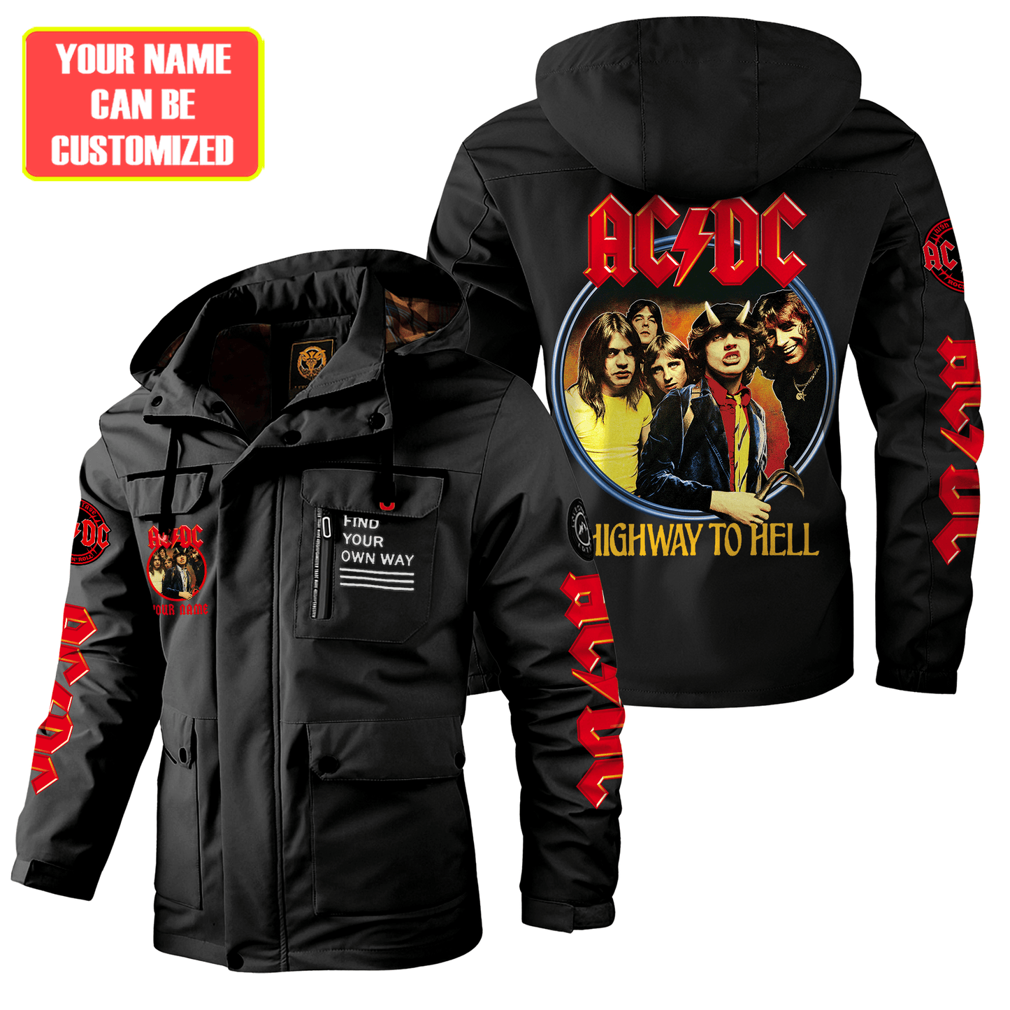AC Highway To Hell Windbreaker Hooded Jacket Q301003