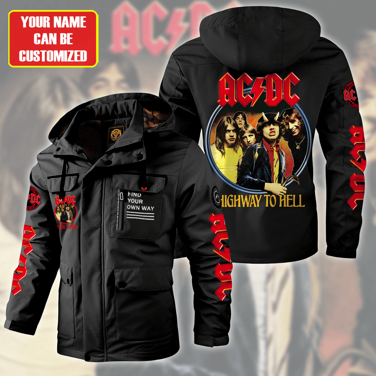 AC Highway To Hell Windbreaker Hooded Jacket Q301003