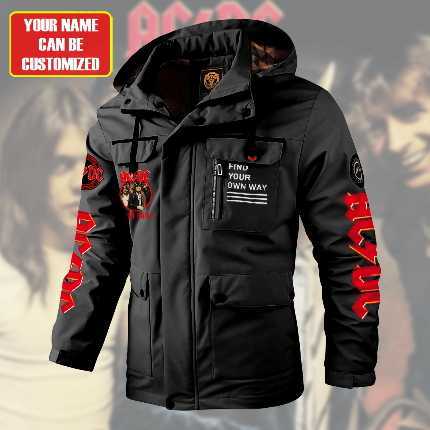 AC Highway To Hell Windbreaker Hooded Jacket Q301003