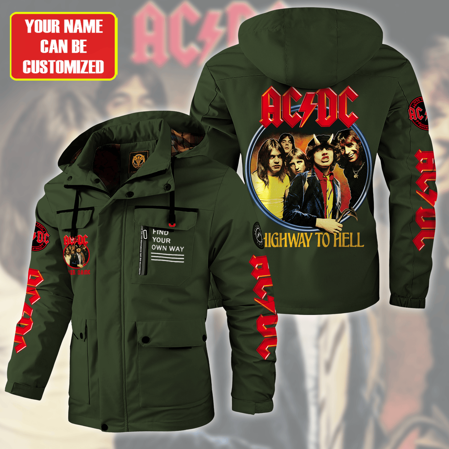 AC Highway To Hell Windbreaker Hooded Jacket Q301003