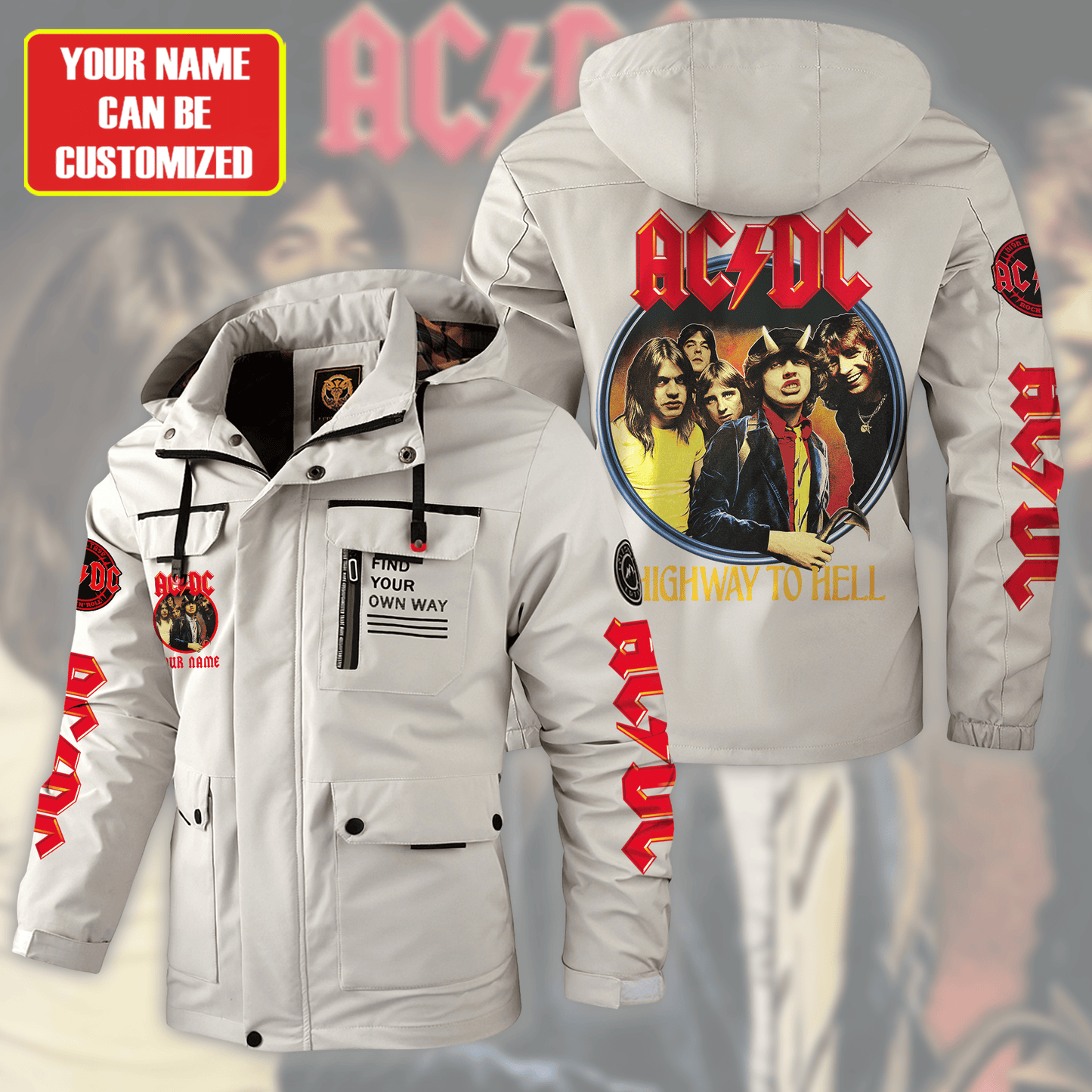AC Highway To Hell Windbreaker Hooded Jacket Q301003