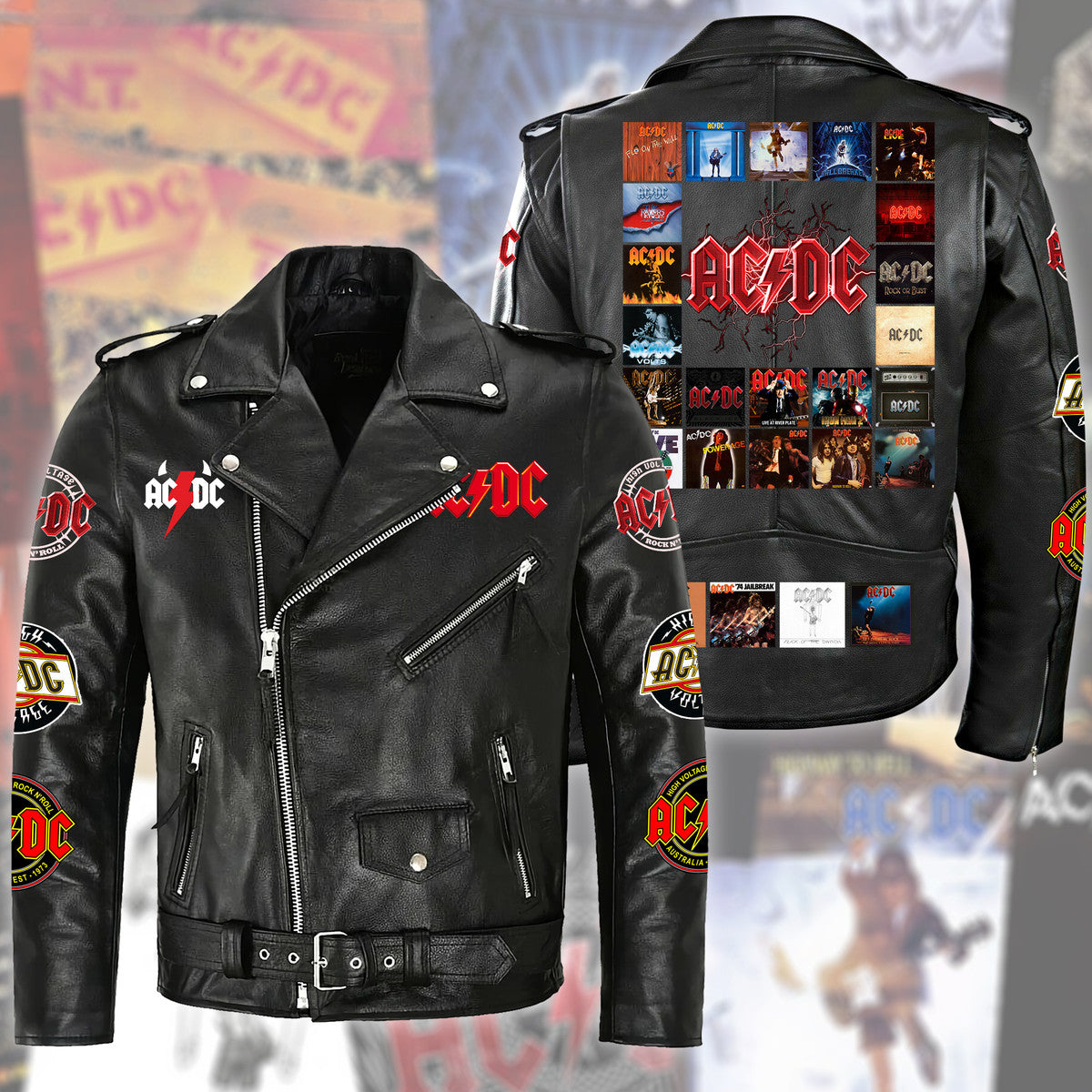 AC Q2 Zipper Vintage Leather Jacket Q050203