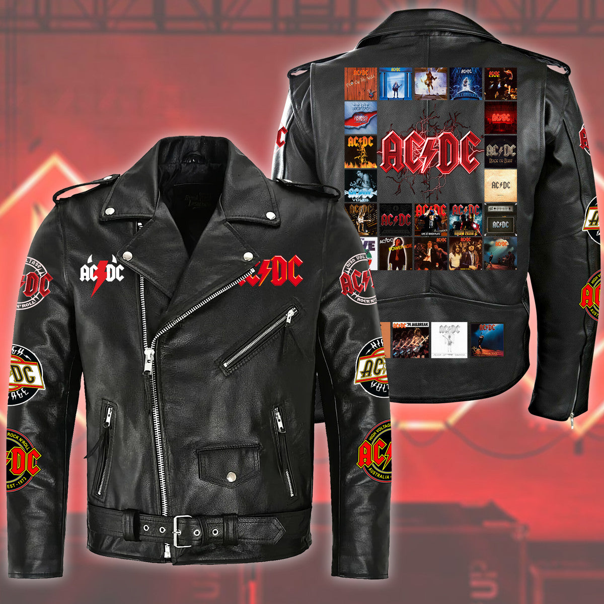 AC Q2 Zipper Vintage Leather Jacket Q050203