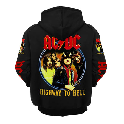 Personalized AC Highway To Hell Lace-up Cotton Hoodie