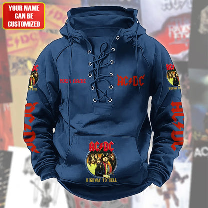 Personalized AC Highway To Hell Lace-up Cotton Hoodie