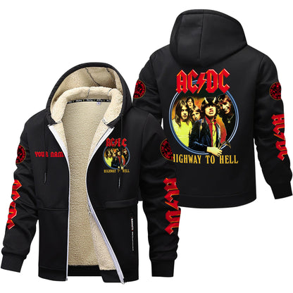 Personalized AC Highway To Hell Fleece 3D Unisex Hooded Jacket