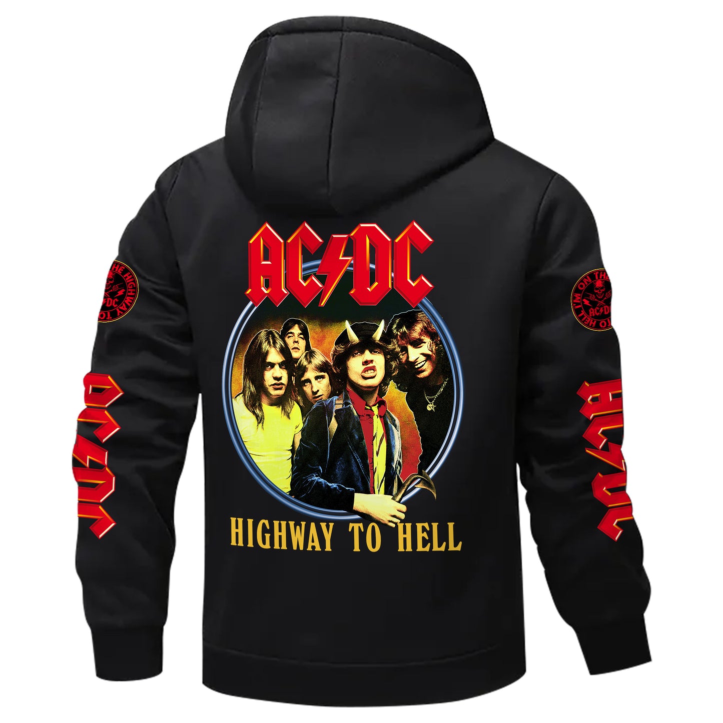 Personalized AC Highway To Hell Fleece 3D Unisex Hooded Jacket