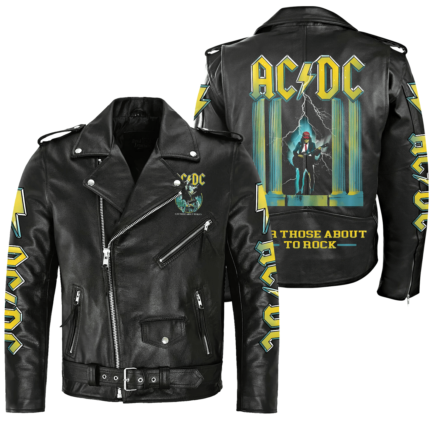 AC Rock Zipper Vintage Leather Jacket Q281209